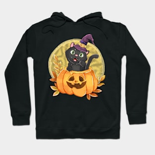 halloween pumpkin cartoon cat Hoodie